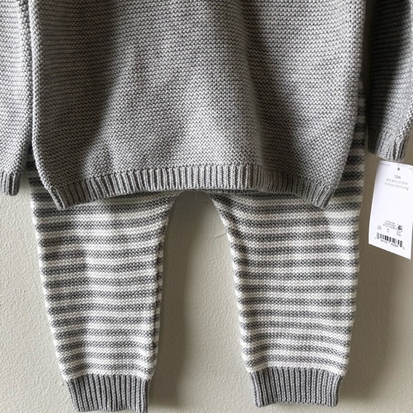 Carter’s Baby Gray Sheep Knit Sweater Set 12 M - Picture 4 of 9